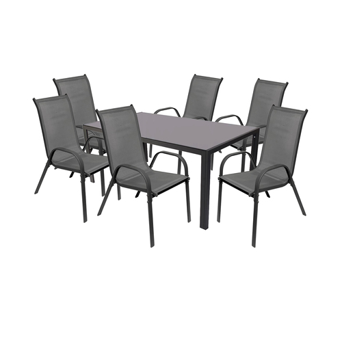 Gartengarnitur Sitzgarnitur Stapelst�hle Stapelsessel 7teilig 160x90cm