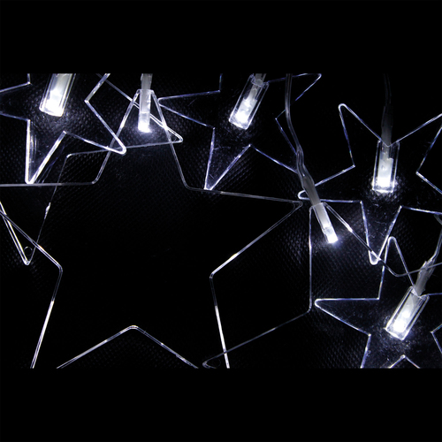 8 LED Sternenvorhang Lichtervorhang Lichterkette Timer kaltwei� + Saugn�pfe