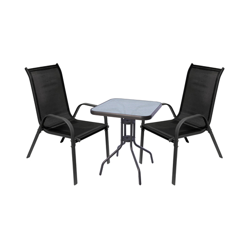 3-tlg. Bistro Garnitur Balkonset Tisch + 2 Stapelst�hle 60xH70cm