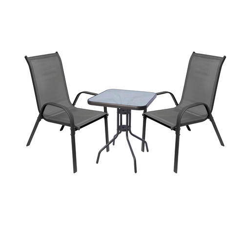 3-tlg. Bistro Garnitur Balkonset Garnitur Tisch + 2 Stapelst�hle 