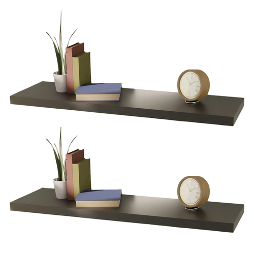 2 St�ck Wandboard Wandregal Regal Schwarz 100cm MDF B100xH3,8xT23,5cm