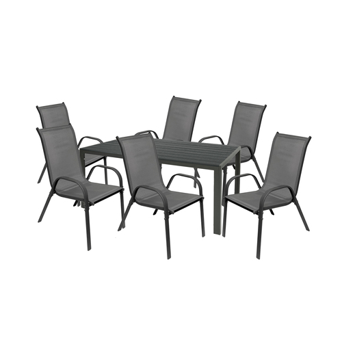 Gartengarnitur Sitzgarnitur 5-teilig 160x90cm WPC Anthrazit/Grau