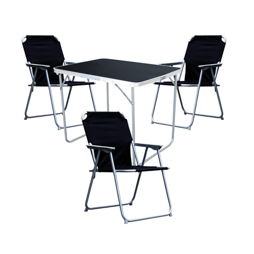 4-tlg. Camping Set Gartenm�bel Campingtisch 3 x Klappstuhl