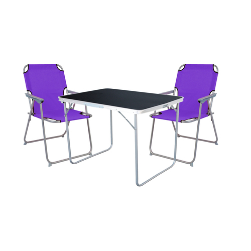 3-tlg Camping Set Gartenm�bel Campingtisch + 2 Campingstuhl Klappstuhl