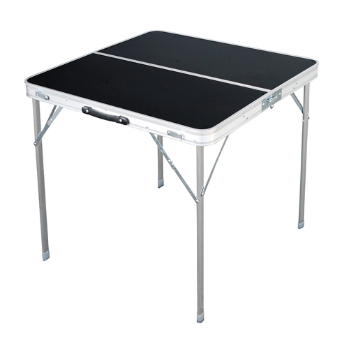 XL Klappbarer Campingtisch schwarz mit Tragegriff Aluminium 80x80x70cm
