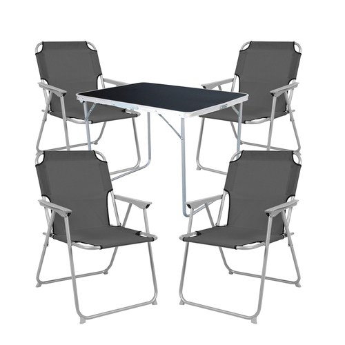5-tlg Camping Set Gartenm�bel Campingtisch + 4 Campingstuhl Klappstuhl