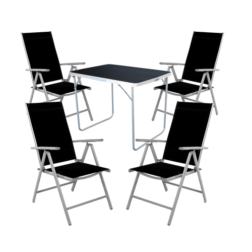 5-tlg Camping Set Gartenm�bel Campingtisch + 4 Campingstuhl Klappstuhl