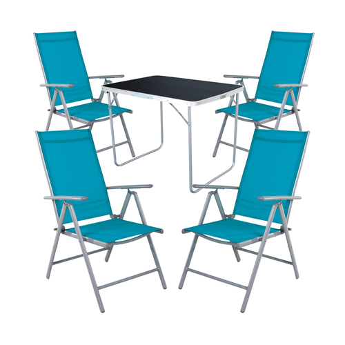 5-tlg Camping Set Gartenm�bel Campingtisch + 4 Campingstuhl Klappstuhl