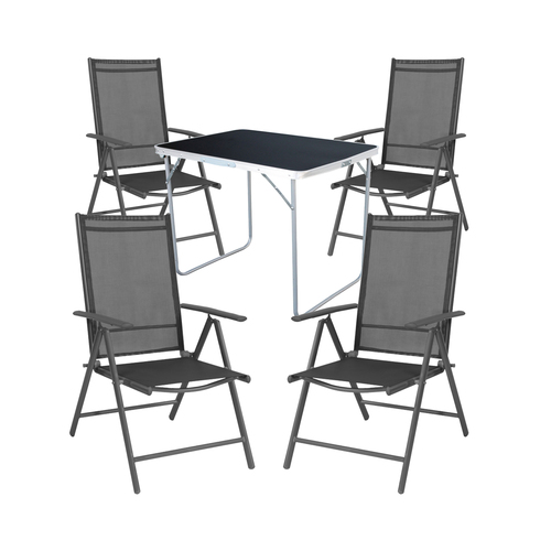 5-tlg Camping Set Gartenm�bel Campingtisch + 4 Campingstuhl Klappstuhl