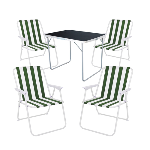 5-tlg Camping Set Gartenm�bel Campingtisch + 4 Campingstuhl Klappstuhl