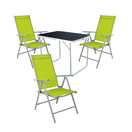 4-tlg Camping Set Gartenm�bel Campingtisch 3 Campingstuhl Klappstuhl
