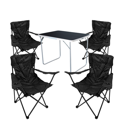 5-tlg Camping Set Gartenm�bel Campingtisch  4 Campingstuhl Klappstuhl