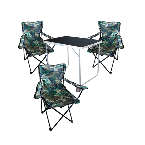 4-tlg Camping Set Gartenm�bel Campingtisch  3 Campingstuhl Klappstuhl