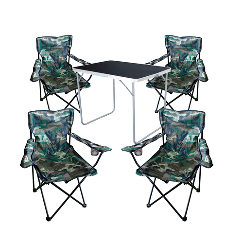 5-tlg Camping Set Gartenm�bel Campingtisch  4 Campingstuhl Klappstuhl