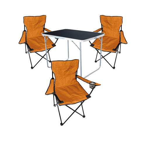 4-tlg Camping Set Gartenm�bel Campingtisch 3 Campingstuhl Klappstuhl