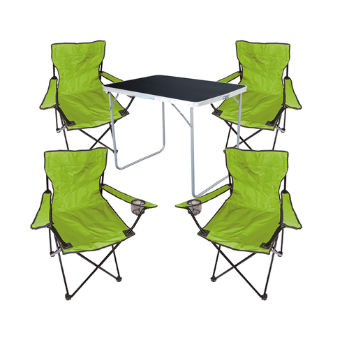 5-tlg Camping Set Gartenm�bel Campingtisch  4 Campingstuhl Klappstuhl