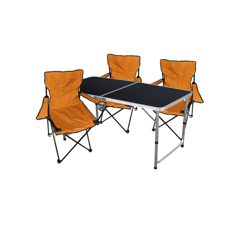 4-teiliges Campingm�bel Set Lime Tisch h�henverstellbar + St�hle