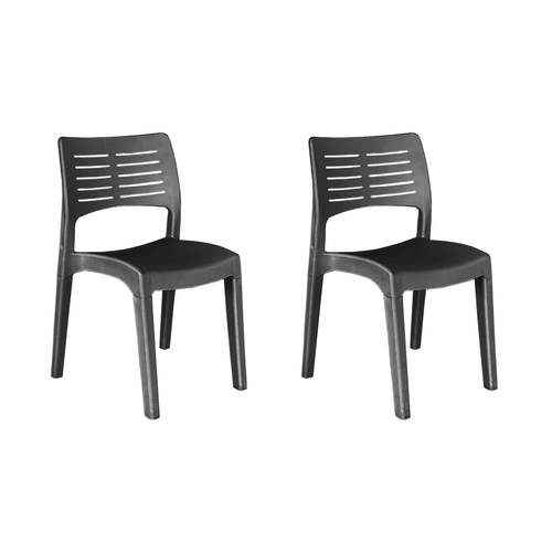 2x Stapelstuhl Bistrostuhl Stapelsessel Gartenstuhl Gartenm�bel Anthrazit