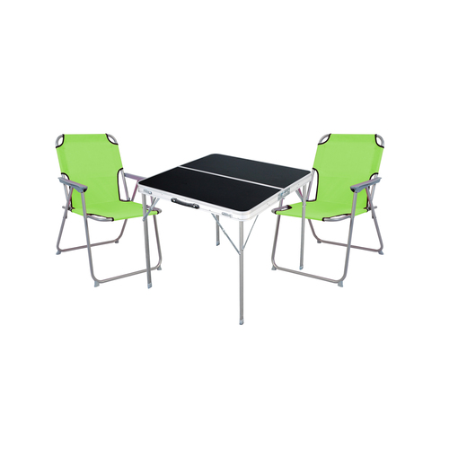 3-teiliges Campingm�bel Set Alu L80xB80xH70cm Lime