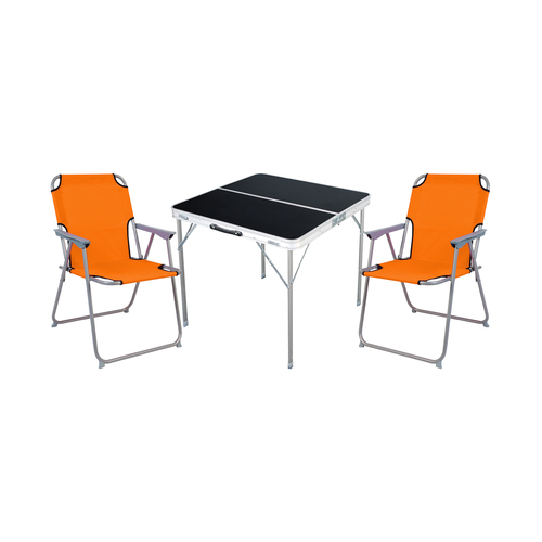 3-teiliges Campingm�bel Set Alu L80xB80xH70cm Orange