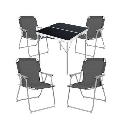 5-teiliges Campingm�bel Set Alu L80xB80xH70cm Anthrazit