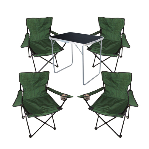 5-tlg Camping Set Gartenm�bel Campingtisch + 4xCampingstuhl Klappstuhl