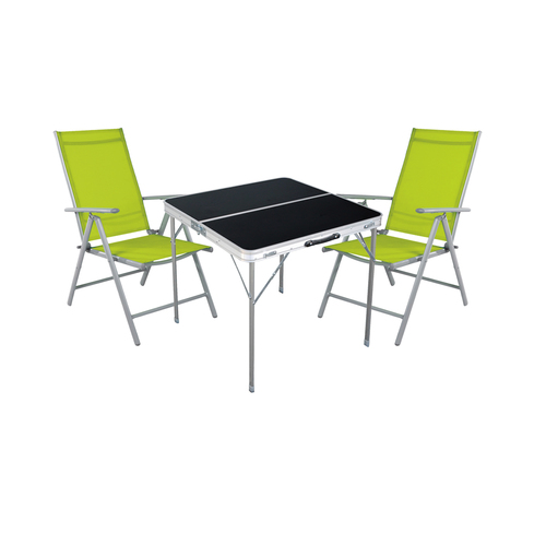 3-teiliges Campingm�bel Set Aluminium Textilen lime