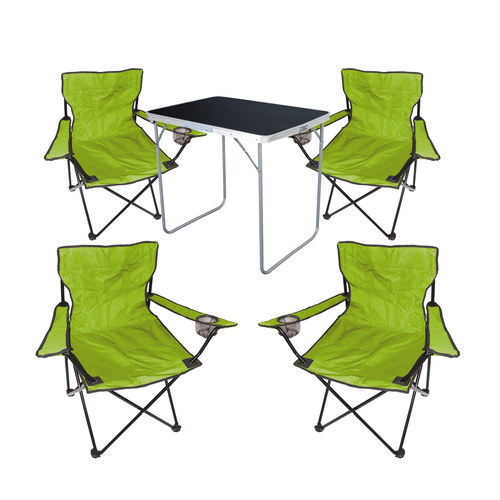 5tlg Camping Set Gartenm�bel Campingtisch + 4x Campingstuhl Klappstuhl