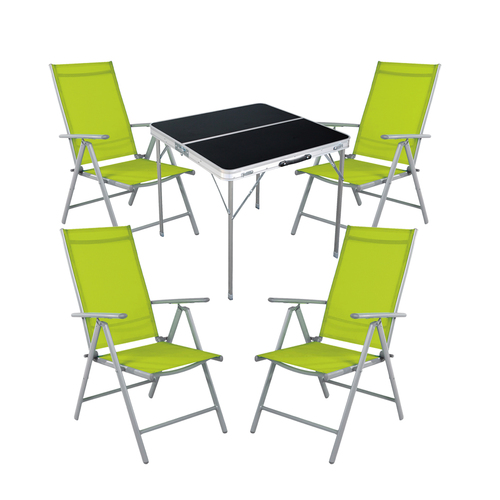 5-teiliges Campingm�bel Set Aluminium Textilen lime
