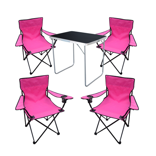 5tlg Camping Set Gartenm�bel Campingtisch + 4x Campingstuhl Klappstuhl