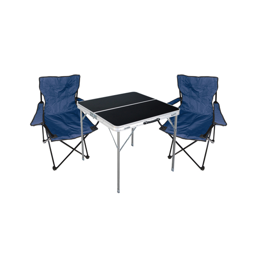 3-teiliges Campingm�bel Set Tisch schwarz + Campingst�hle mit Tasche