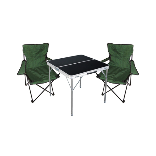 3-teiliges Campingm�bel Set Tisch schwarz + Campingst�hle mit Tasche