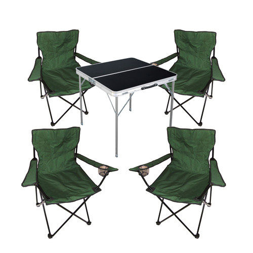 5-teiliges Campingm�bel Set Tisch schwarz + Campingst�hle mit Tasche