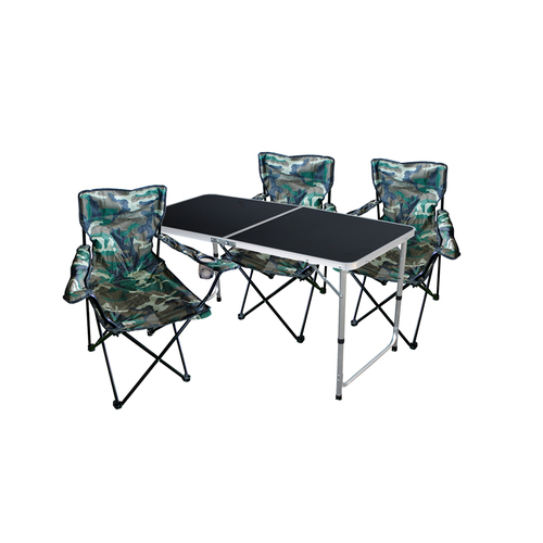 4-tlg. Campingm�bel Set Tisch + 3 Campingst�hle Camouflage + Tasche