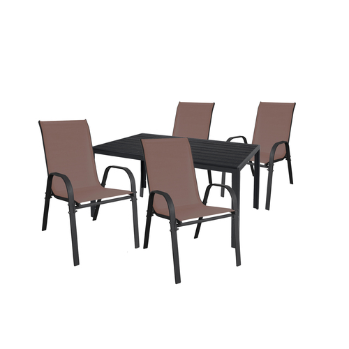 Gartengarnitur Sitzgarnitur 5-teilig L150xB90xH74cm Aluminium Nonwood