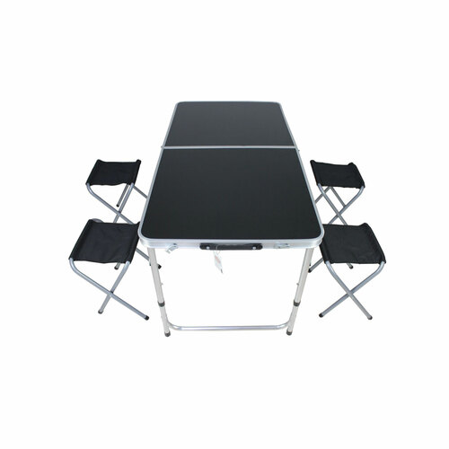 5er Alu Campingm�bel Outdoor Camping Tisch Tragegriff 4 Klapphocker 