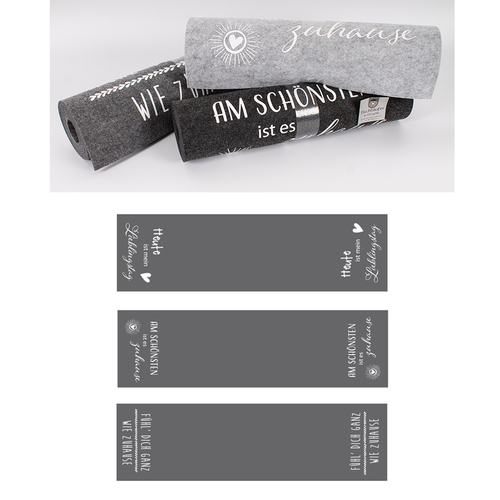 Bedruckter Tischl�ufer Tischdecke Mitteldecke Tischband Filz mit Spruch 40x160cm