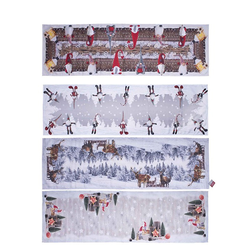 4er Set Weihnachtsdecke Tischdecke Mitteldecke Weihnachten 4 Motive 85x85cm