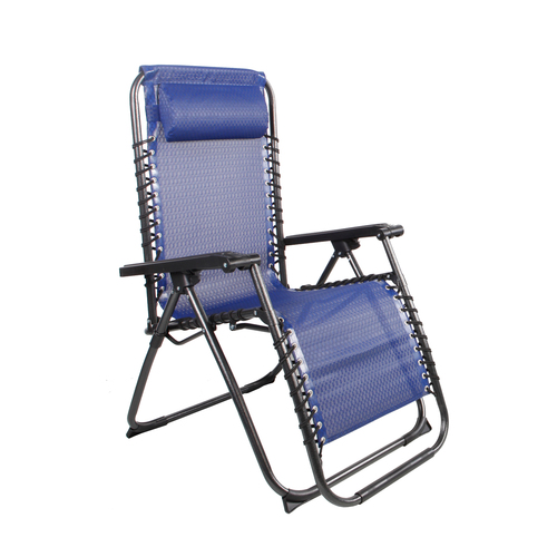 Comfort Relaxsessel Relaxstuhl klappbar & verstellbar Garten Camping Balkon & Terrasse Blau