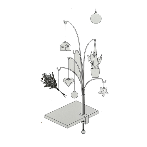 Tischhalterung Universal Hakenhalterung 6 Haken Halter Aufh�nger schwarz H85cm