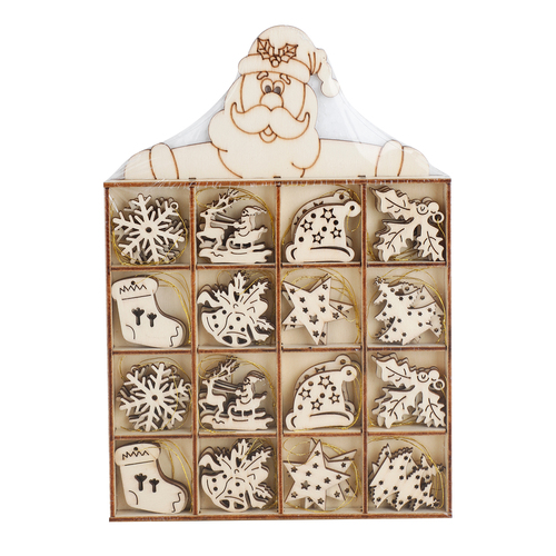 48 St�ck Echtholz Weihnachts Baumschmuck 8 Sorten