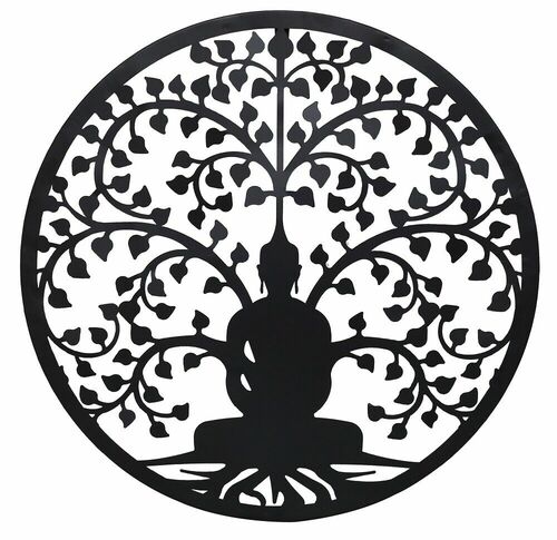 Buddha Wand Deko Wandh�nger Metalldeko Wandtattoo Lebensbaum 60cm