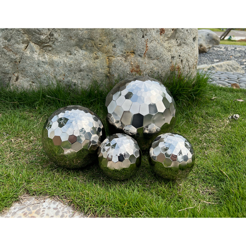 4 St�ck Dekokugeln DIAMANT aus Edelstahl Schwimmkugeln gl�nzend