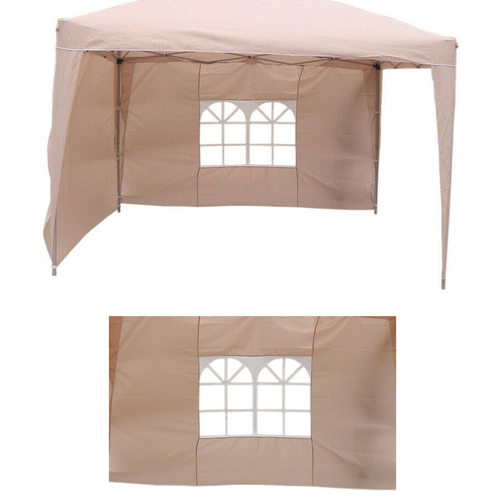 2er Seitenteile Fenster Seitenwand Faltpavillon Fenster Pavillon Beige 300x200cm