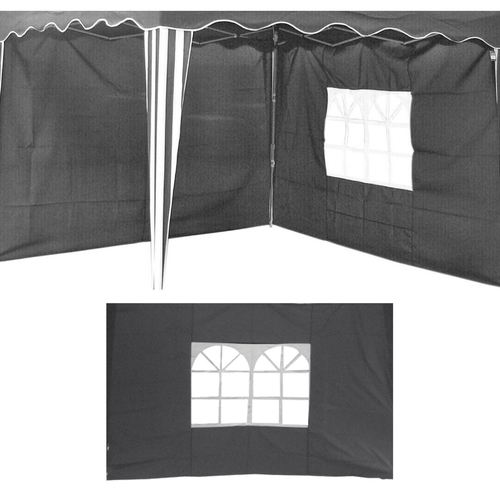 2er Seitenteile Fenster Seitenwand Faltpavillon Fenster Pavillon Grau 300x200cm