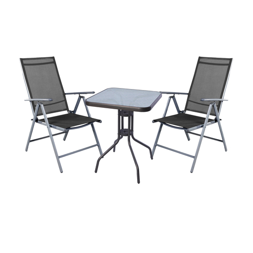 3-tlg Bistro Garnitur Bistrom�bel Klappstuhl Sitzgruppe Hochlehner 