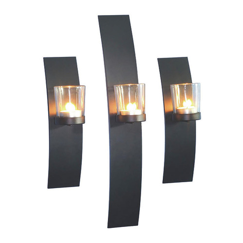 Design Wandkerzenhalter aus Metall f�r Stumpenkerzen und Teelichter 