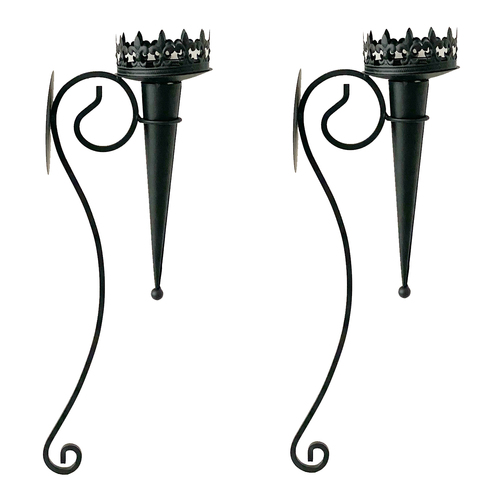 Design Wandkerzenhalter aus Metall f�r Stumpenkerzen und Teelichter 