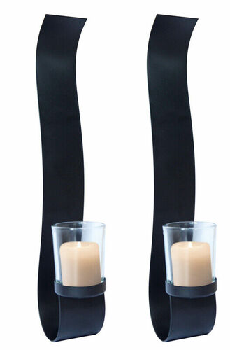 Design Wandkerzenhalter aus Metall f�r Stumpenkerzen und Teelichter 