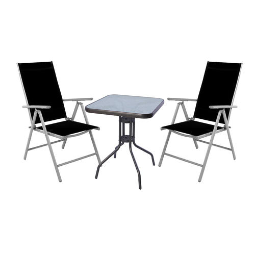 3-tlg Bistro Garnitur Bistrom�bel Klappstuhl Sitzgruppe Hochlehner 